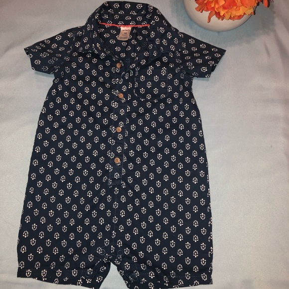 Carter's Baby Boy Short Sleeve Patterned Romper - Picture 7 of 7